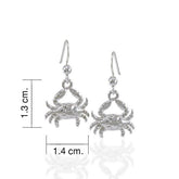 Blue Crab Silver Earrings TER1521 - DiveSilver Jewelry